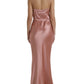 Pink Silk Spaghetti Straps Long Gown Dress