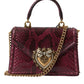Bordeaux Exotic Leather DEVOTION HEART Top Handle Shoulder Bag