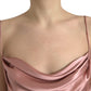 Pink Silk Spaghetti Straps Long Gown Dress
