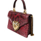 Bordeaux Exotic Leather DEVOTION HEART Top Handle Shoulder Bag