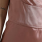 Pink Silk Spaghetti Straps Long Gown Dress