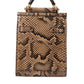 Brown Exotic Leather Logo Phone Crossbody Purse Bag