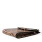 Brown Exotic Leather Logo Phone Crossbody Purse Bag