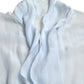 Blue Long Sleeves Ascot Collar Blouse Top