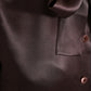 Brown Silk Ascot Collar Long Sleeve Blouse Top