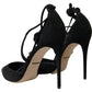 Elegant Black Ankle Strap Stiletto Heels