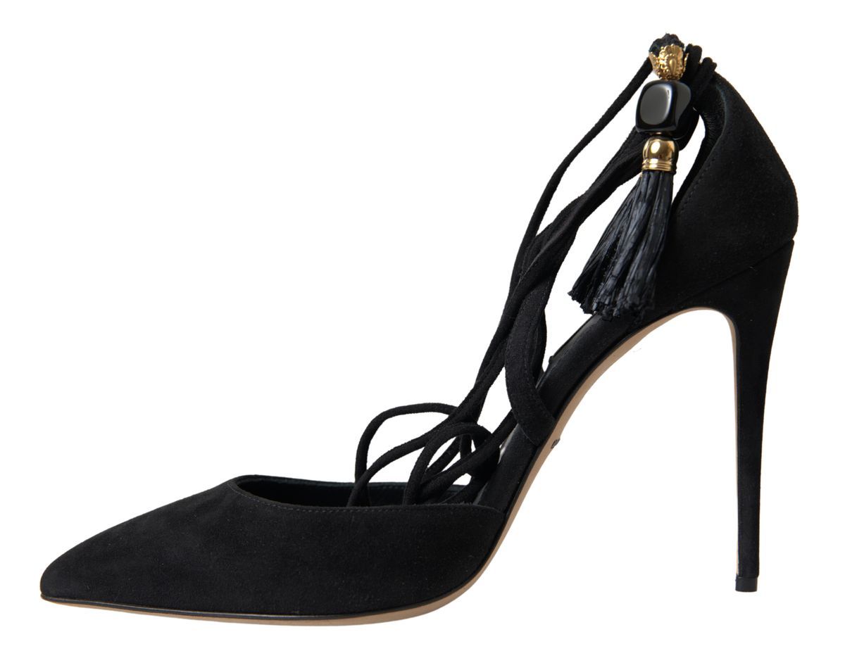 Elegant Black Ankle Strap Stiletto Heels