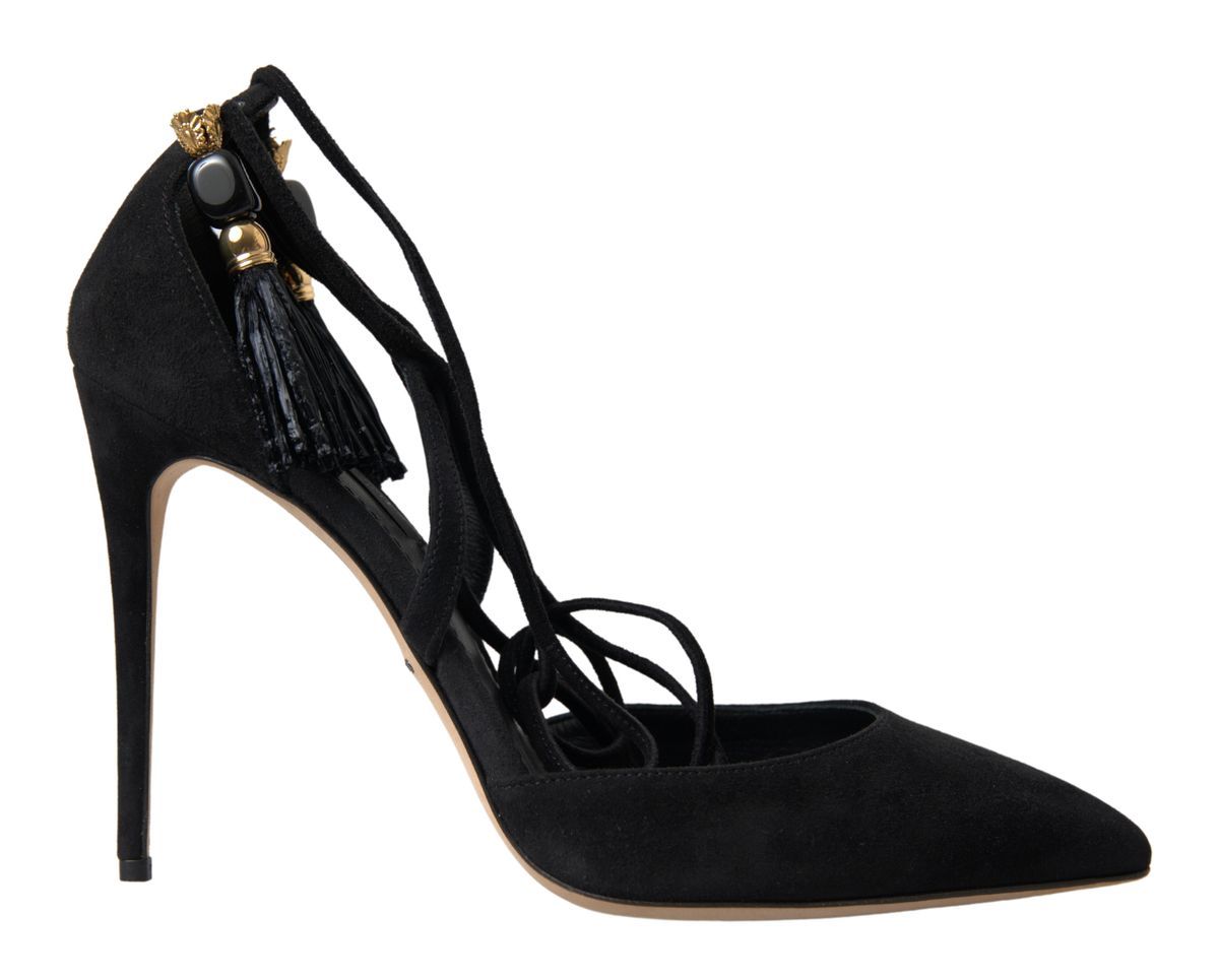 Elegant Black Ankle Strap Stiletto Heels