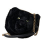 Black Faux Fur Leather DG Millennials Panther Bag
