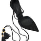 Elegant Black Ankle Strap Stiletto Heels