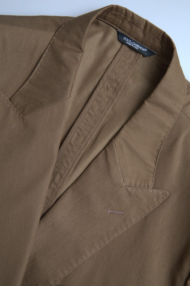 Elegant Brown Silk Blend Taormina Suit