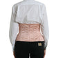 Pink Silk Stretch Belt Waist Strap Corset Top