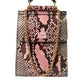 Pink Exotic Leather Logo Phone Crossbody Purse Bag