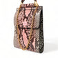 Pink Exotic Leather Logo Phone Crossbody Purse Bag