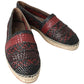 Black Bordeaux Buffalo Leather Espadrille Shoes