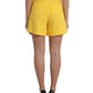 Yellow High Waist Hot Pants Bermuda Shorts