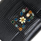 Black Leather DG Crystals Shoulder Crossbody Bag