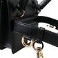 Black Leather Mini Belt Waist DG Girls Purse Bag