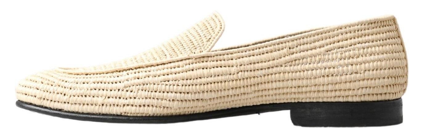 Elegant Cream Viscose Men's Loafers