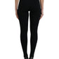 Black Nylon Stretch Slim Leggings Pants