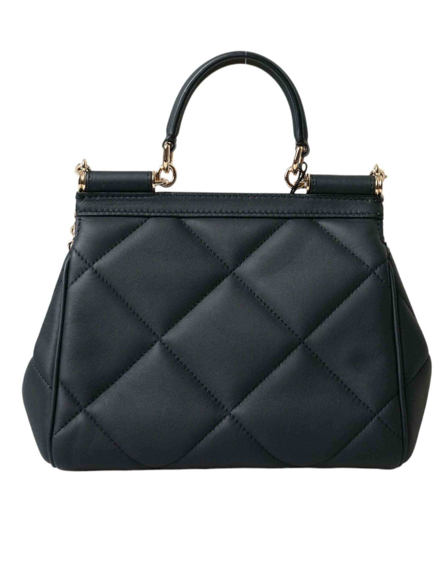 Elegant Black Leather Sicily Shoulder Bag