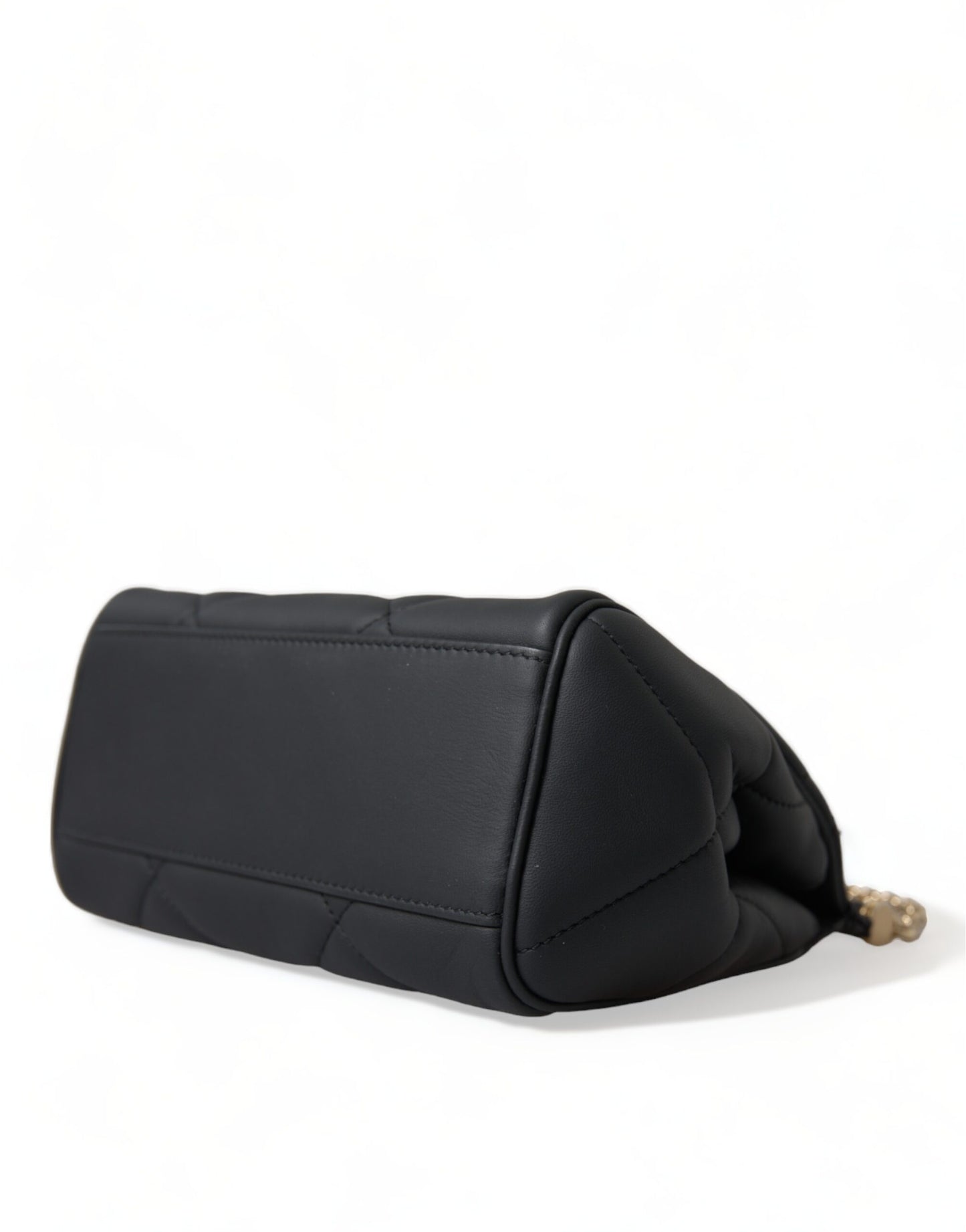 Elegant Black Leather Sicily Shoulder Bag