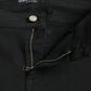 Black Cotton Stretch Denim Skinny Jeans