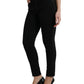 Black Cotton Stretch Denim Skinny Jeans