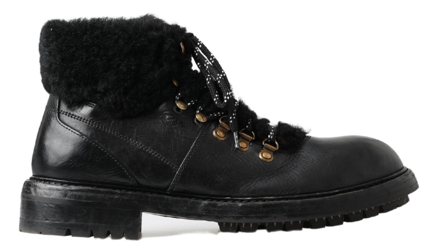 Elegant Shearling Style Men's Leather Boots