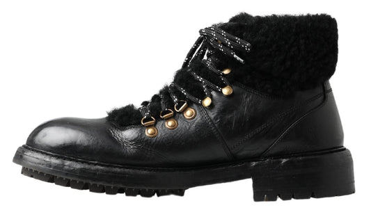 Elegant Shearling Style Men's Leather Boots