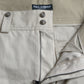 Beige Cotton High Waist Tapered Pants