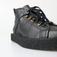 Black Leather Slip on Stretch Boots