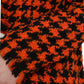 Orange Houndstooth Long Sleeve Coat Jacket