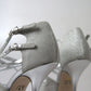 Elegant Shimmering Silver High-Heeled Sandals