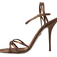 Elegant Brown Silk Blend Sandals