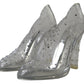 Crystal Embellished Transparent Pumps
