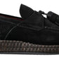 Black Suede Leather Casual Espadrille Shoes