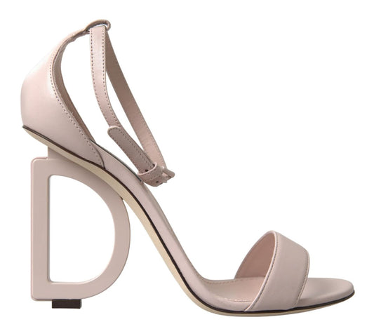 Beige Crystal Studded Ankle Strap Sandals