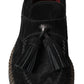 Black Suede Leather Casual Espadrille Shoes