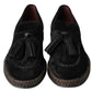 Black Suede Leather Casual Espadrille Shoes