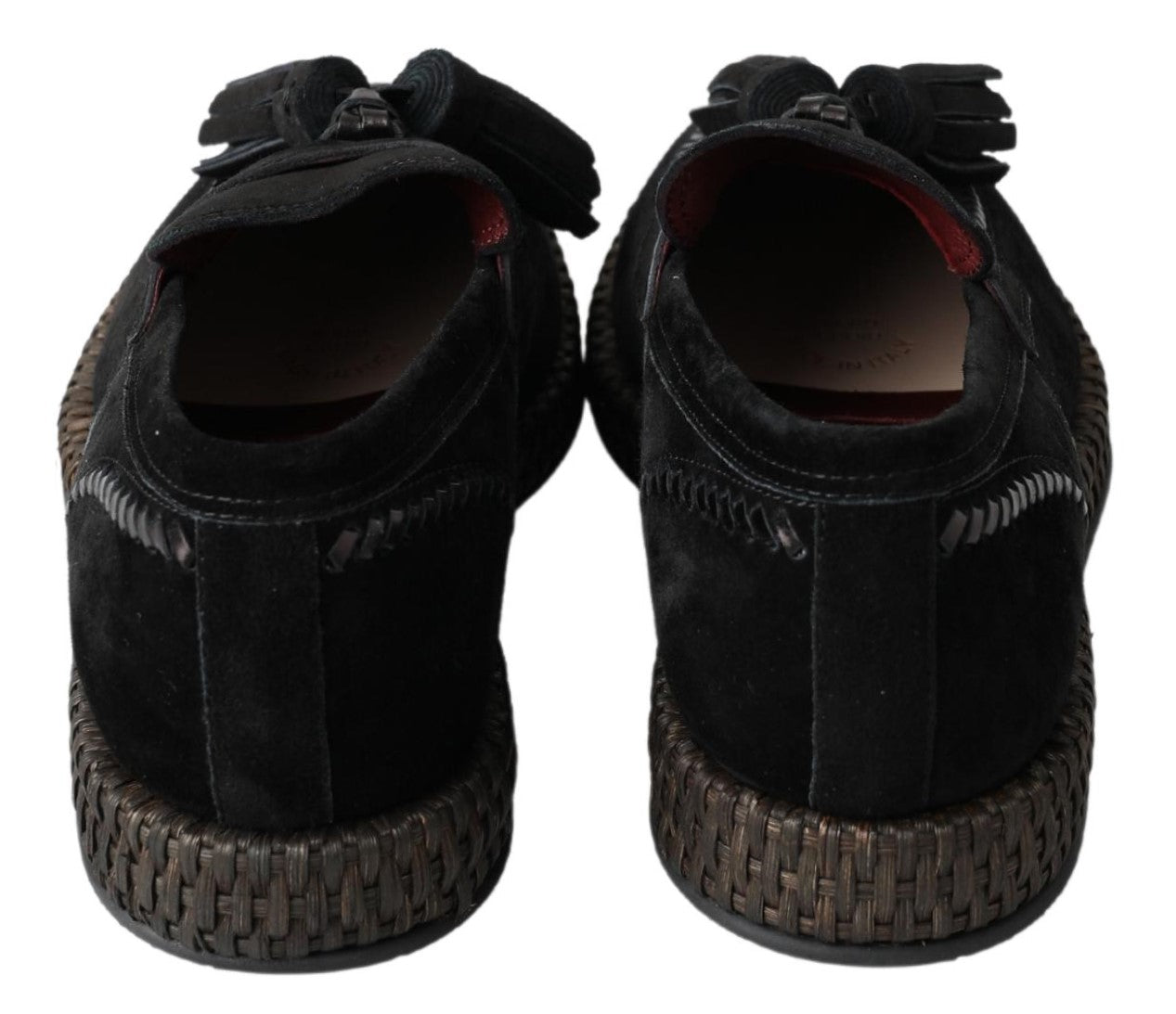 Black Suede Leather Casual Espadrille Shoes