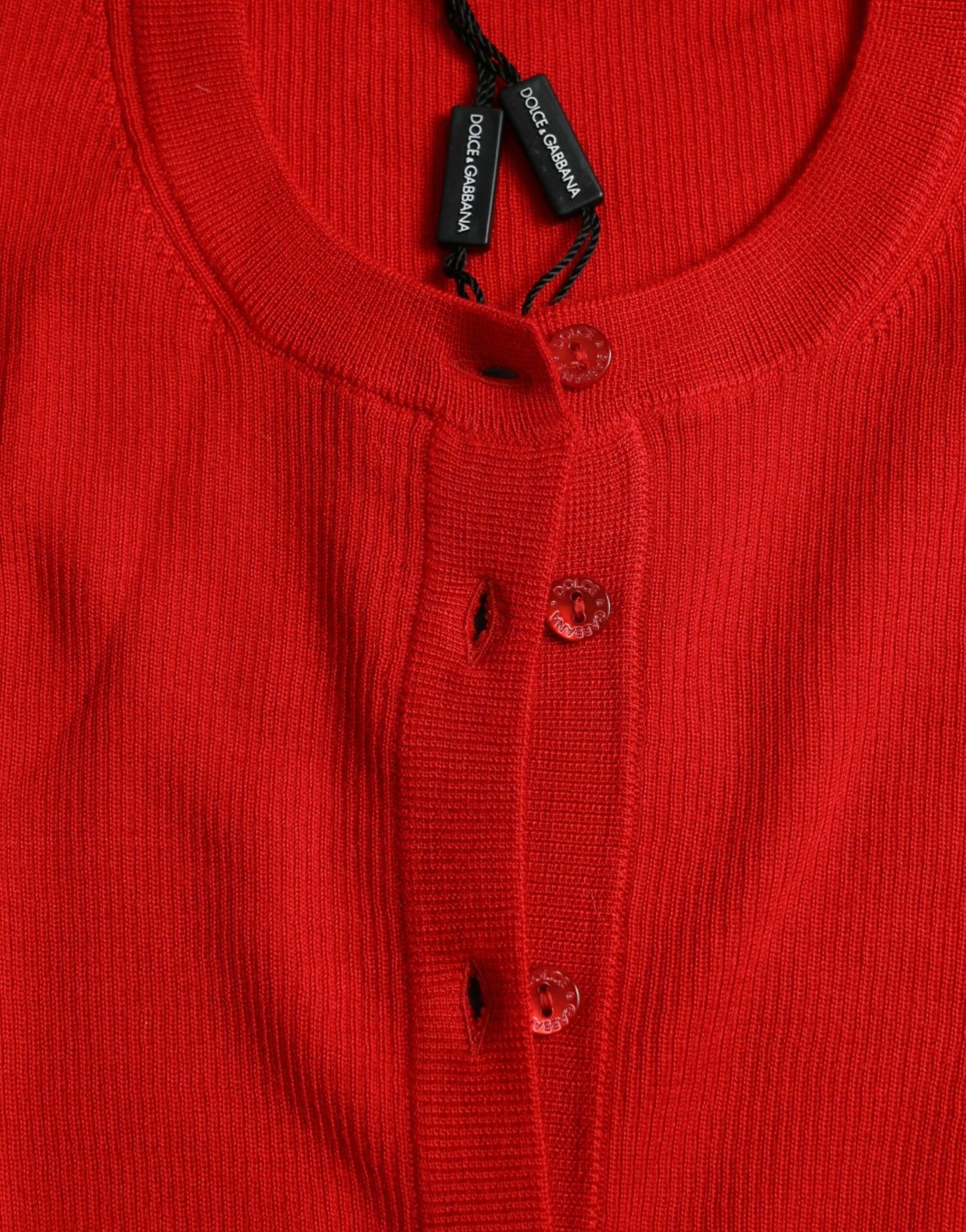 Red Cashmere Button Down Cardigan Sweater