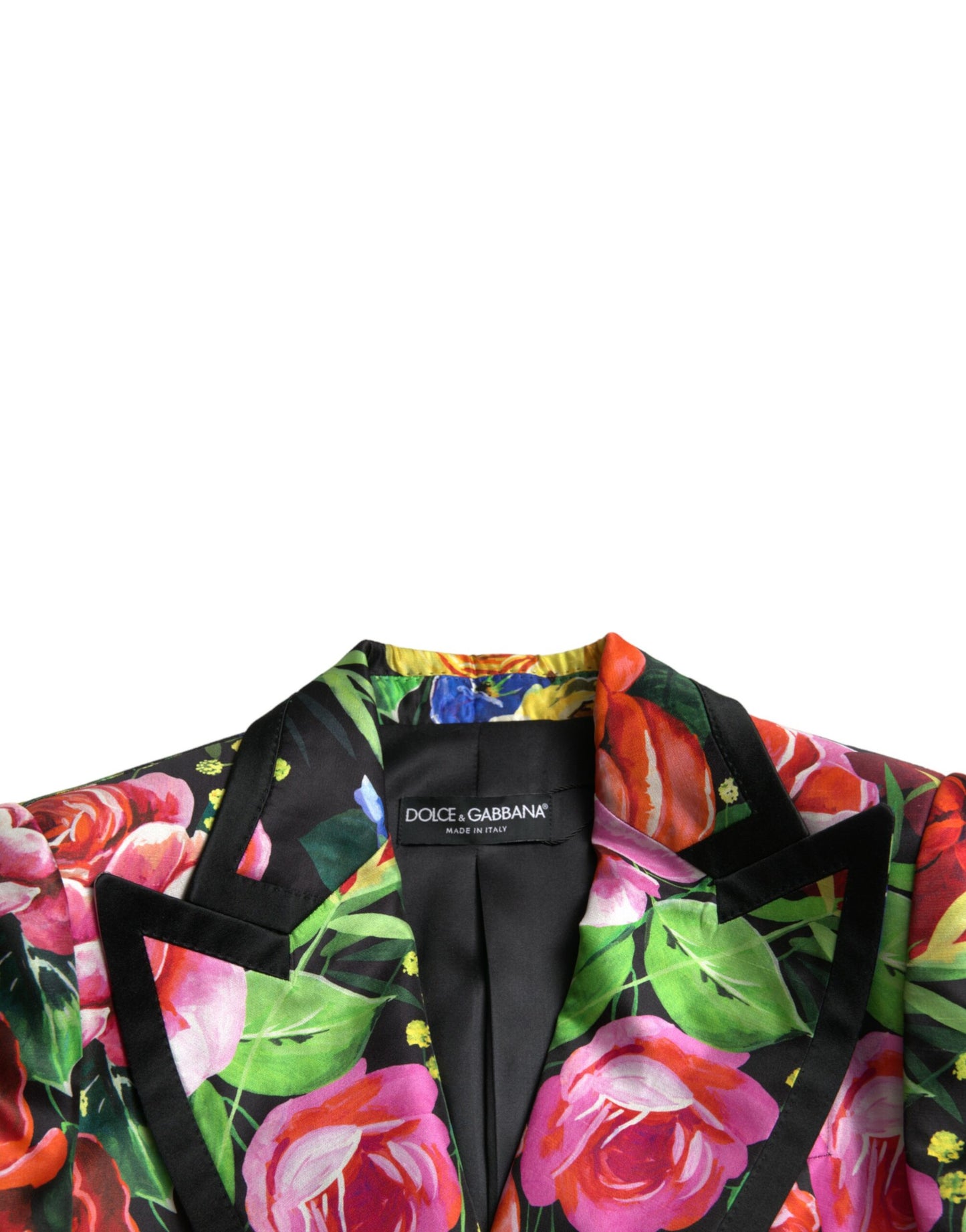 Multicolor Floral Print Silk Blazer Jacket