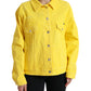 Yellow Cotton DENIM Jeans Coat Jacket