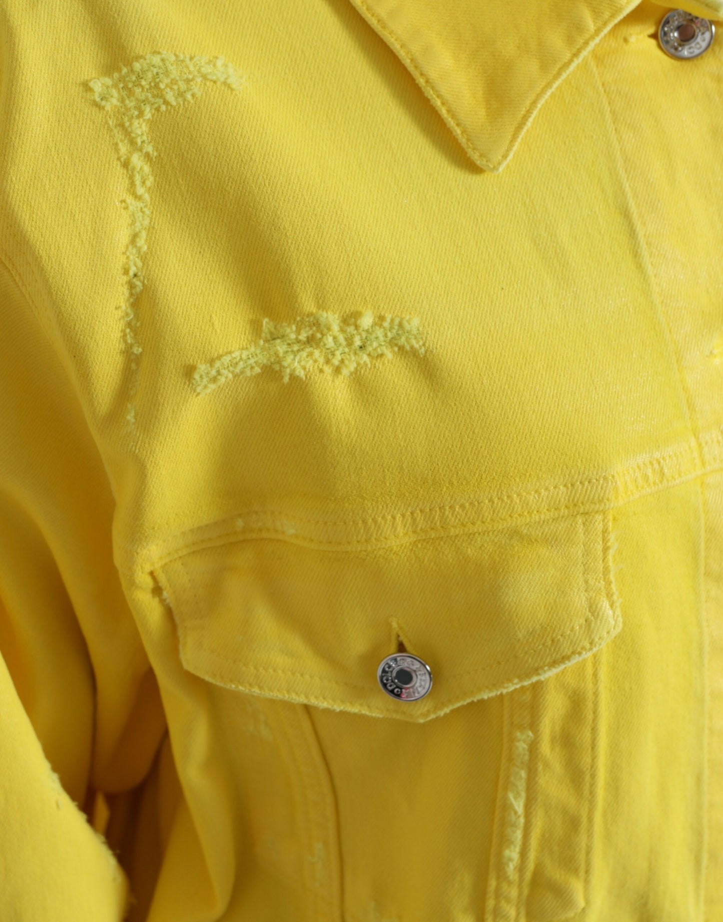 Yellow Cotton DENIM Jeans Coat Jacket