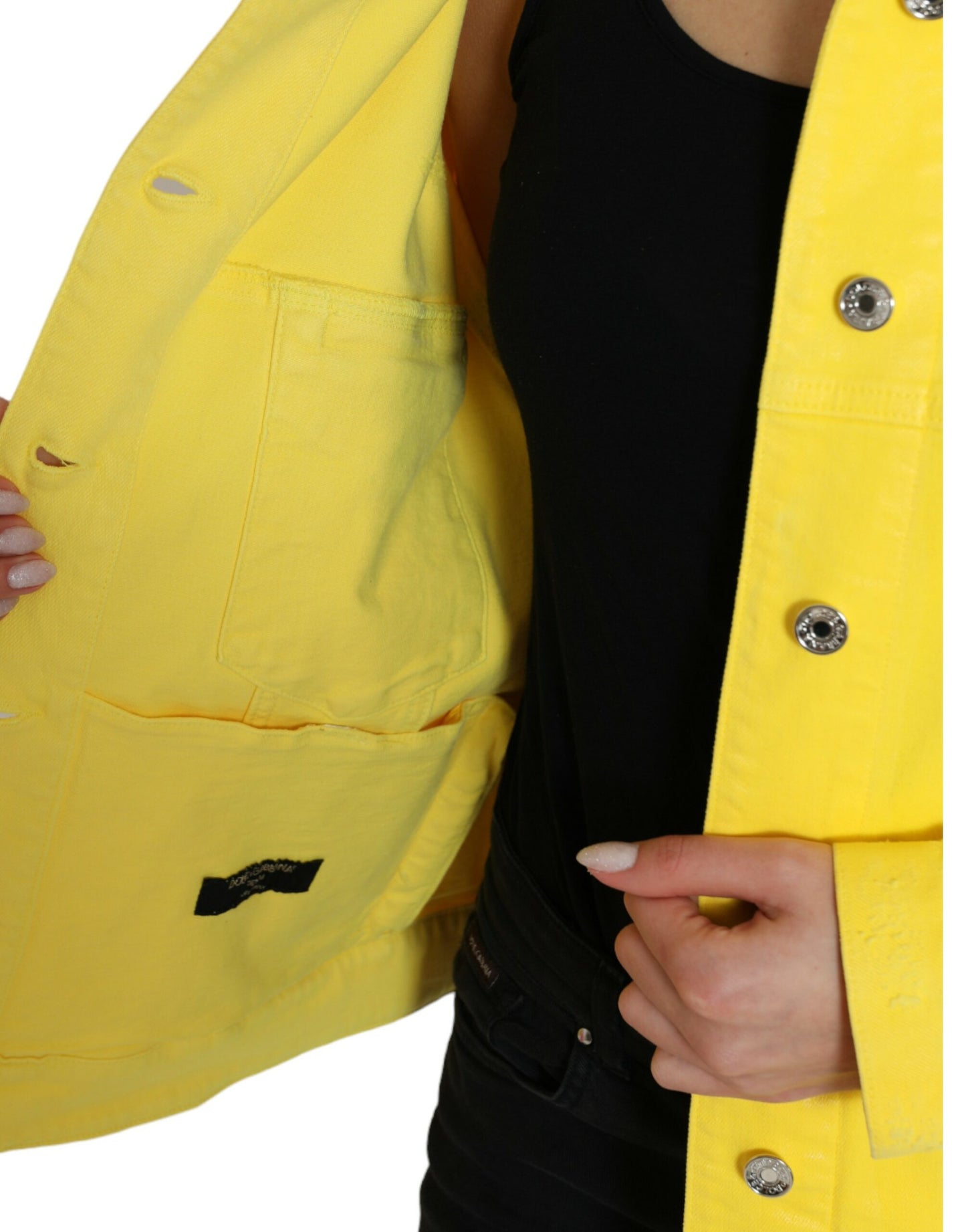 Yellow Cotton DENIM Jeans Coat Jacket