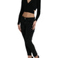 Black Wool V-neck Crossed Cardigan Sweater