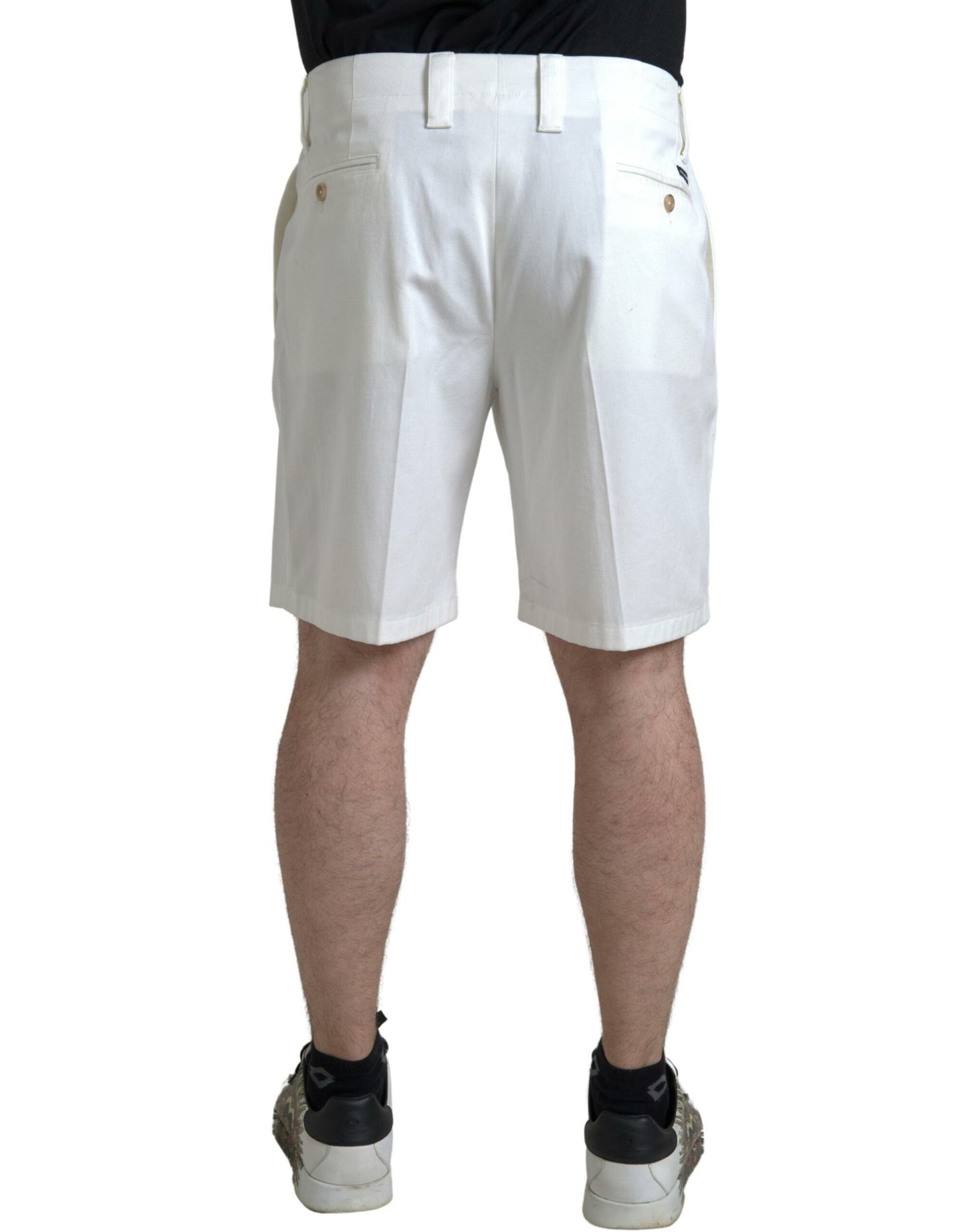 Elegant White Bermuda Denim Shorts