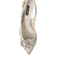 Elegant Lace Slingback Pumps with Crystal Accents