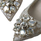 Elegant White Lace Crystal Pumps